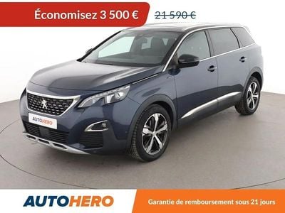 Bleu Occasion 2018 Peugeot 5008 GT-line Monospace | 18 090 € (Prix juste)