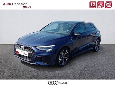 Bleu navarre métallisé Occasion 2024 Audi A3 Sportback e-tron S-Line Citadine | 38 990 € (Prix assez cher)