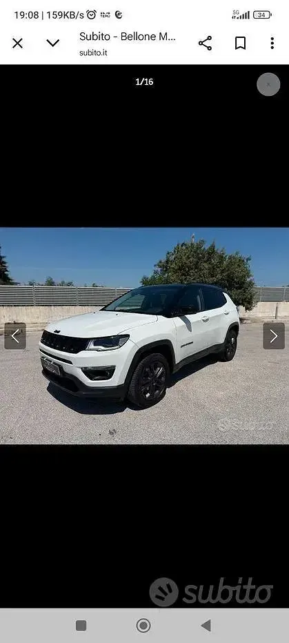 Usata Jeep Compass 140 CV (102 kW) 2018 Bianco SUV