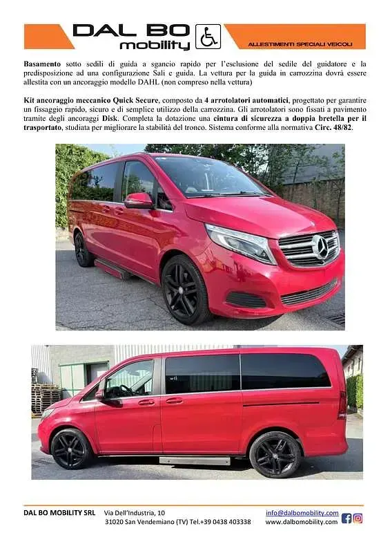 Usata Mercedes V250 Avantgarde 190 CV (139 kW) 2017 Rosso Monovolume