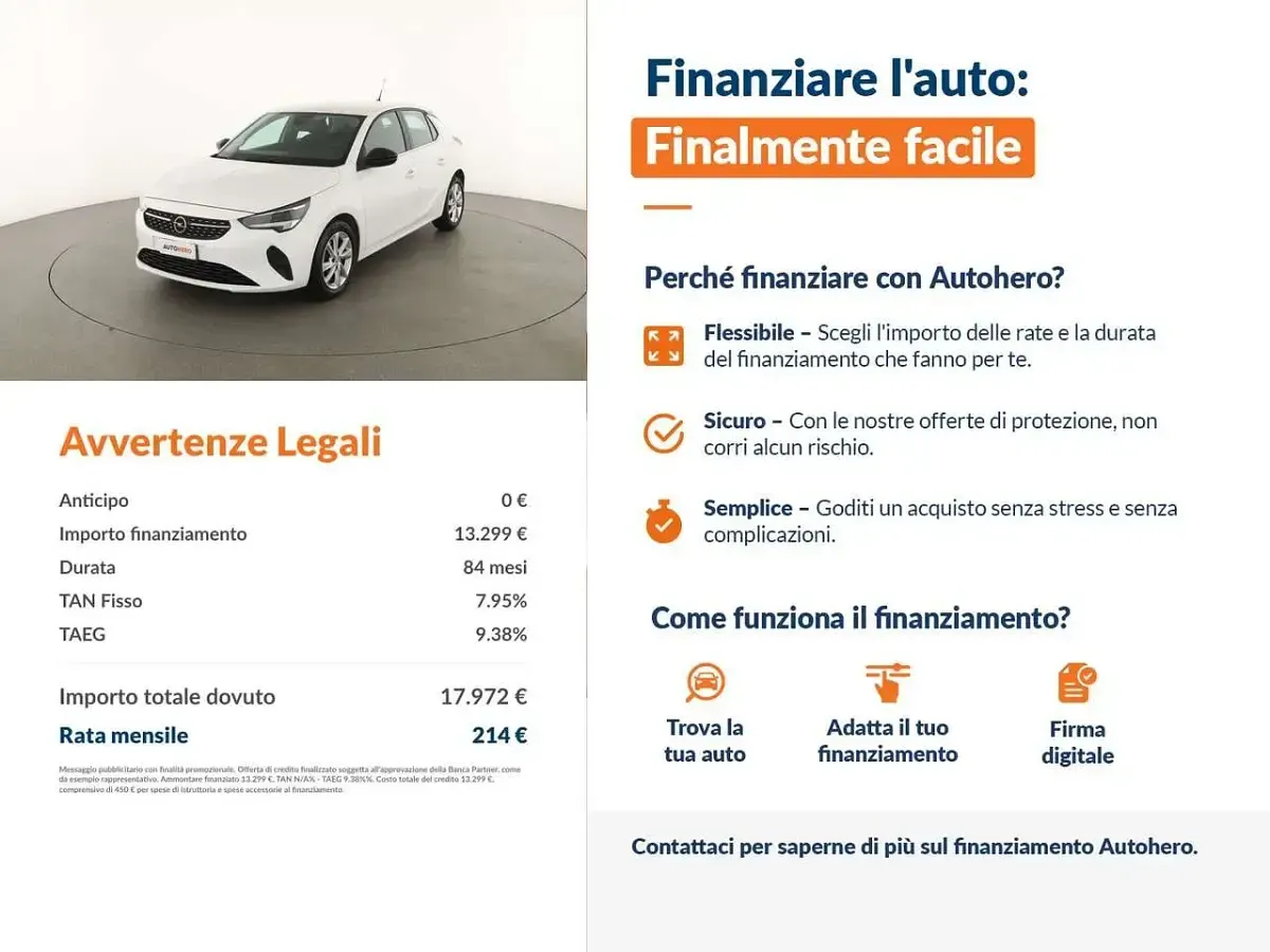 Usata Opel Corsa Elegance 101 CV (74 kW) 2022 Bianco Utilitaria