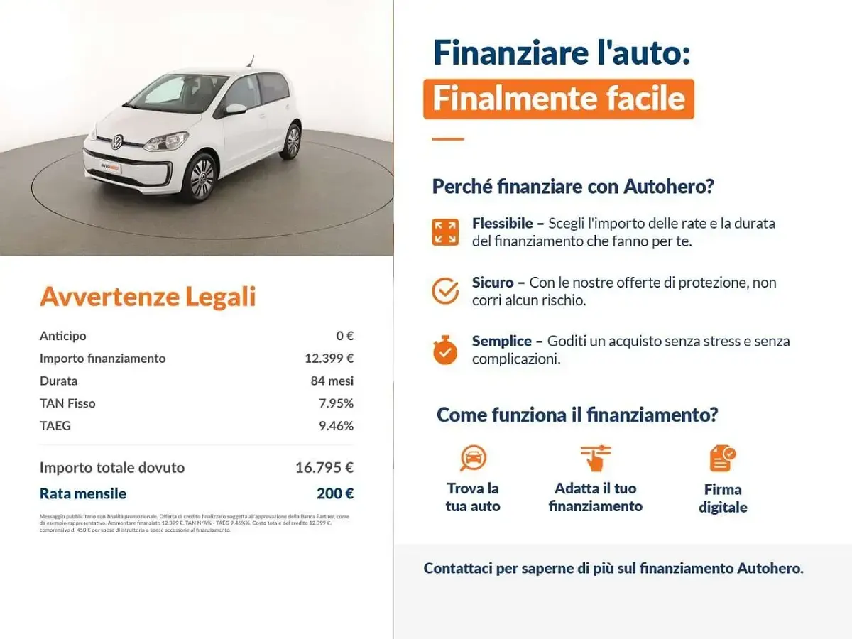 Usata VW e-up! 61 kW (83 CV) 2021 Bianco Utilitaria