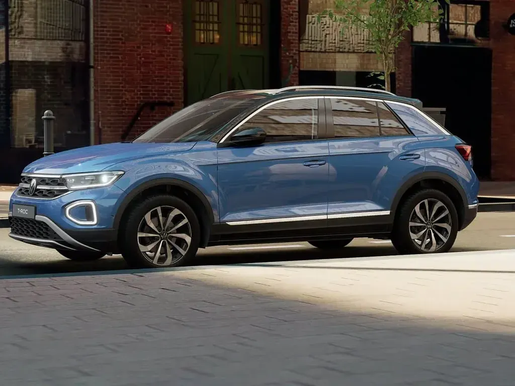 Nuova VW T-Roc Style 150 CV (110 kW) 2025 Ravenna blue metallizzato nero SUV