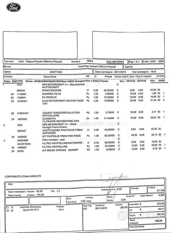 Usata Ford Ecosport Titanium 91 CV (66 kW) 2014 Bianco SUV