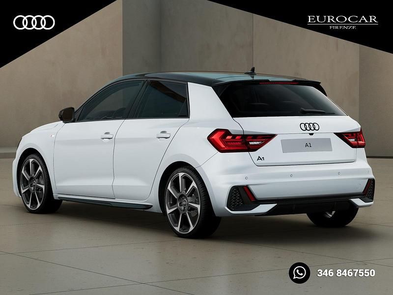 Nuova Audi A1 Sportback Design 116 CV (85 kW) 2026 Bianco ghiacciaio metallizzato nero mito Utilitaria