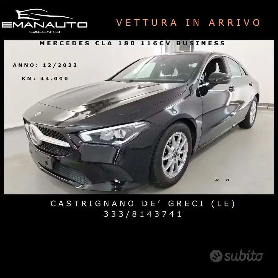 Usata Mercedes CLA180 116 CV (85 kW) 2022 Nero Berlina