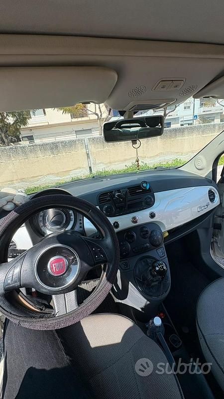 Usata Fiat 500 75 CV (55 kW) 2014 Bianco Cabrio