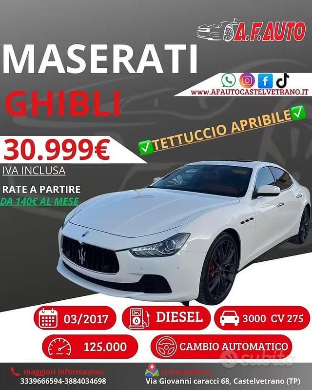 Usata Maserati Ghibli 275 CV (202 kW) 2017 Bianco Berlina