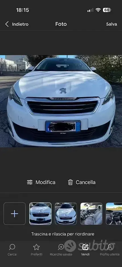 Usata Peugeot 308 SW 120 CV (88 kW) 2016 Bianco Station wagon