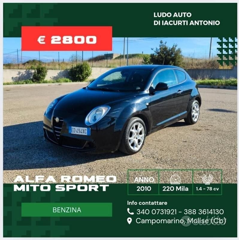 Nero Usata 2010 Alfa Romeo MiTo Distinctive Due volumi | 2800 € (Ottimo prezzo) - Immagine 1/4