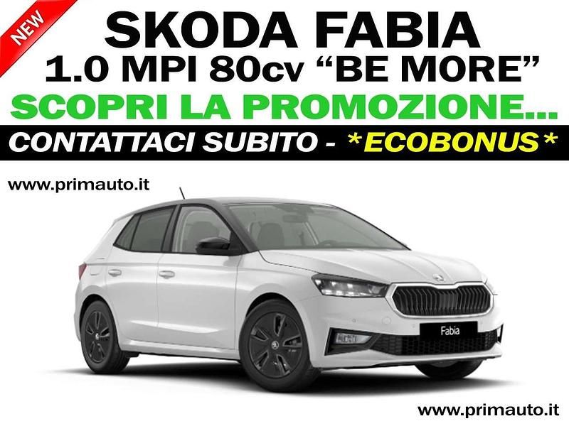 Nuova Skoda Fabia 80 CV (58 kW) 2026 Bianco luna tetto nero Berlina