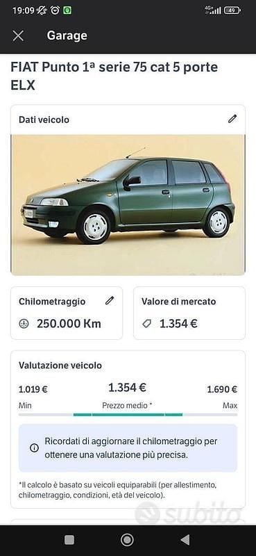 Usata Fiat Punto 73 CV (53 kW) 1996 Verde Utilitaria
