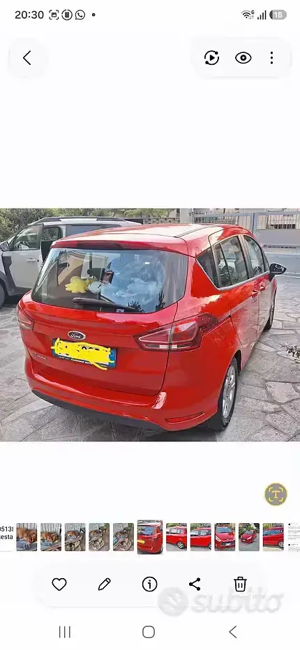 Usata Ford B-MAX 90 CV (66 kW) 2017 Rosso Monovolume
