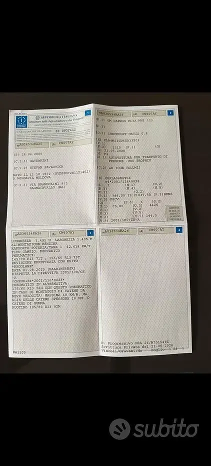 Usata Chevrolet Matiz 51 CV (37 kW) 2005 Bluazzurro Utilitaria