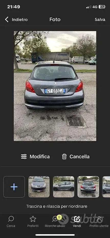 Usata Peugeot 207 73 CV (53 kW) 2009 Grigio Berlina