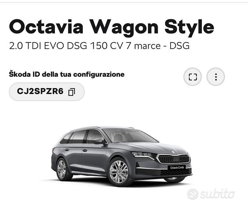 Usata Skoda Octavia Style 150 CV (110 kW) 2024 Grigio Station wagon