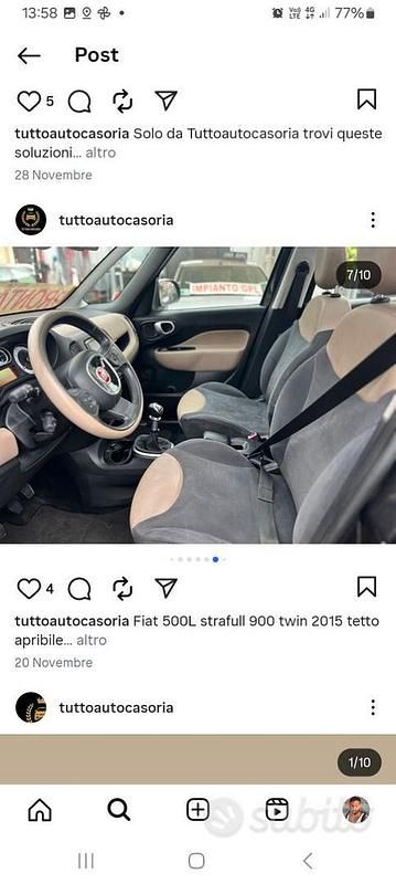 Usata Fiat 500L 85 CV (62 kW) 2015 Grigio Monovolume