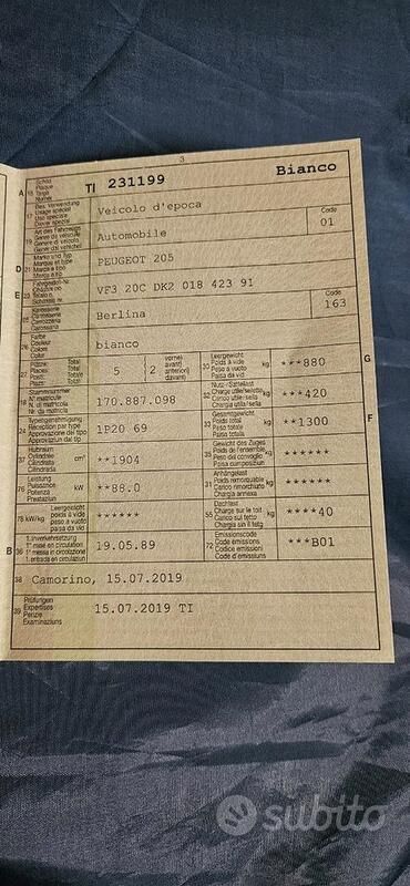 Bianco Usata 1989 Peugeot 205 Due volumi | 23.000 € - Immagine 1/4