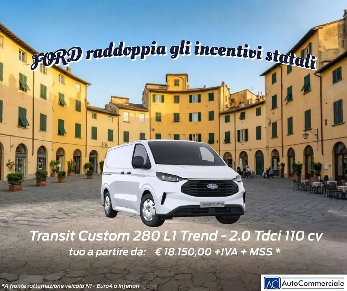 Nuova Ford Transit Custom Trend 110 CV (80 kW) 2026 Frozen white Furgone