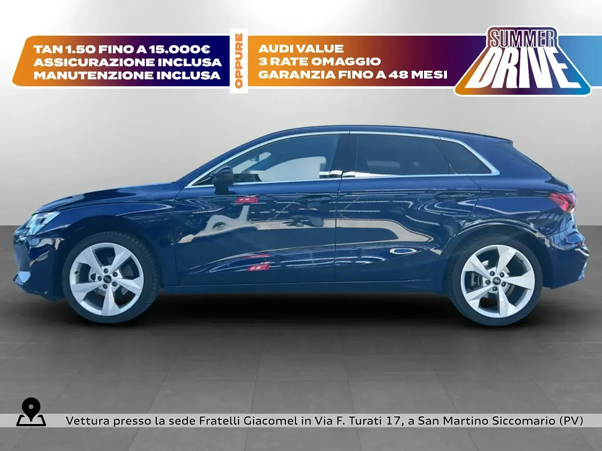 Usata Audi A3 Advanced Plus 150 CV (110 kW) 2025 Blu navarra metallizzato Berlina