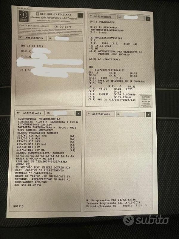 Usata VW T-Roc Life 116 CV (85 kW) 2024 Bianco SUV