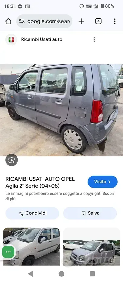 Usata Opel Agila 80 CV (58 kW) 2006 Grigio Monovolume