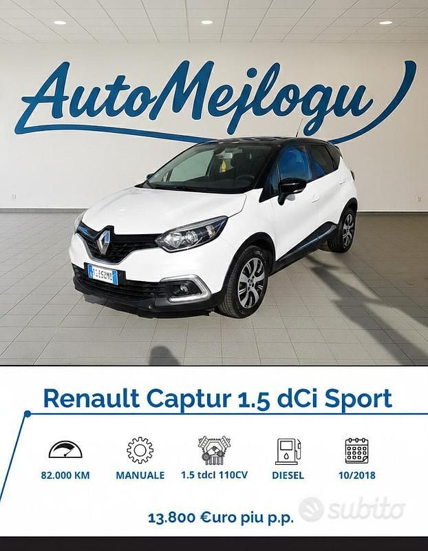 Usata Renault Captur 110 CV (80 kW) 2018 Bianco SUV