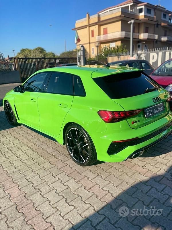 Usata Audi RS3 Performance 400 CV (294 kW) 2022 Verde Berlina