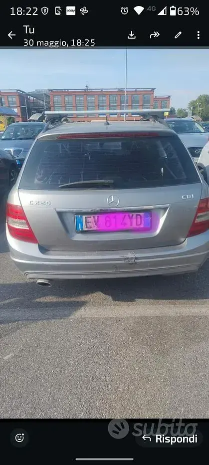 Usata Mercedes C220 170 CV (125 kW) 2014 Grigio Station wagon