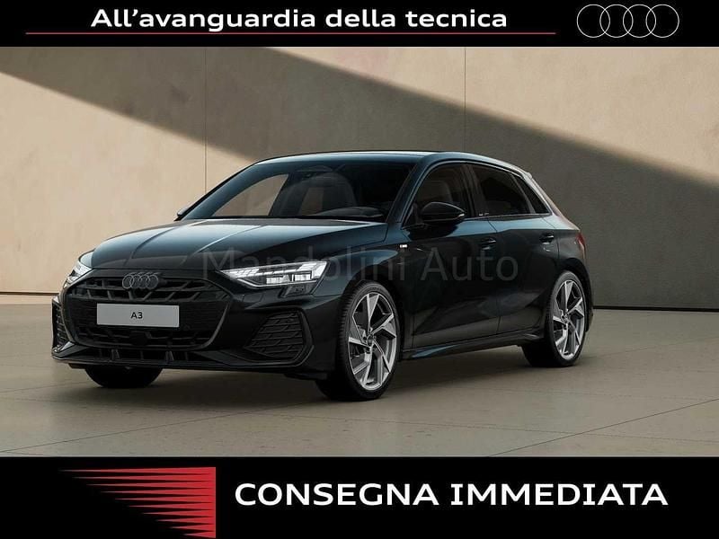 Nero Nuova 2025 Audi A3 Sportback S-Line Due volumi | 46.943 € (Molto cara) - Immagine 1/4
