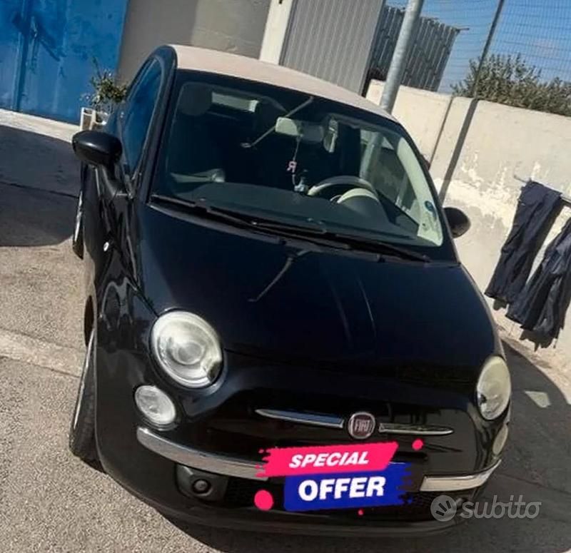 Usata Fiat 500 75 CV (55 kW) 2010 Nero Cabrio