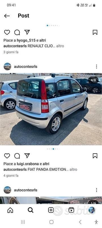 Usata Fiat Panda 60 CV (44 kW) 2010 Grigio Utilitaria