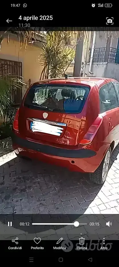 Usata Lancia Ypsilon 60 CV (44 kW) 2004 Rosso Utilitaria