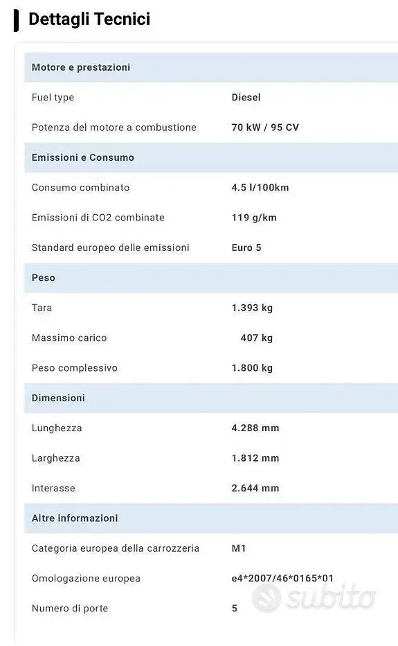 Usata Opel Meriva 95 CV (69 kW) 2010 Bianco Monovolume