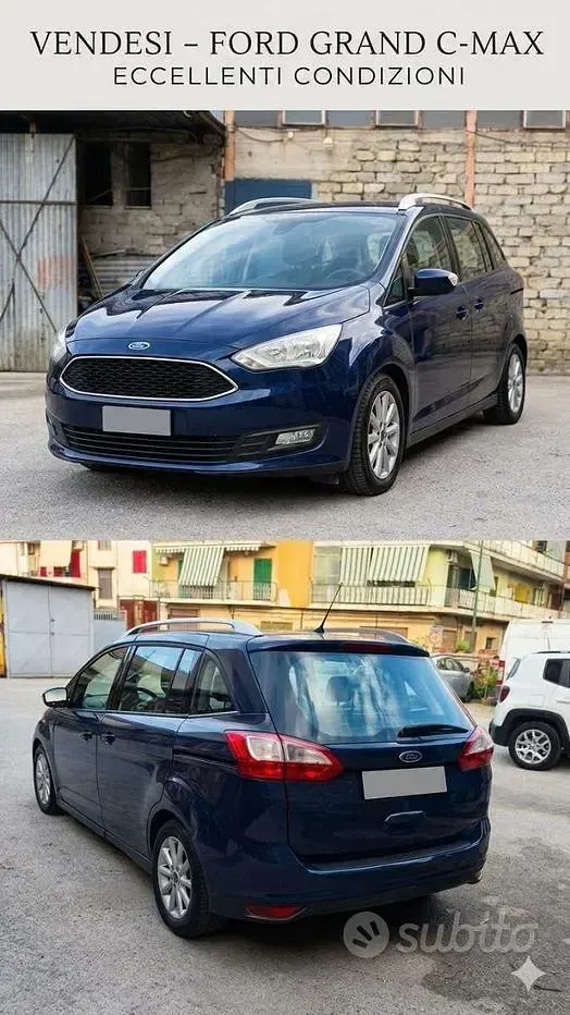 Usata Ford Grand C-Max Titanium 120 CV (88 kW) 2015 Blu Monovolume