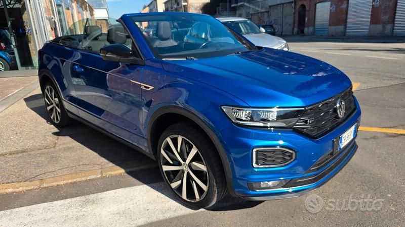 Usata VW T-Roc Cabriolet R-line 150 CV (110 kW) 2020 Blu Cabrio