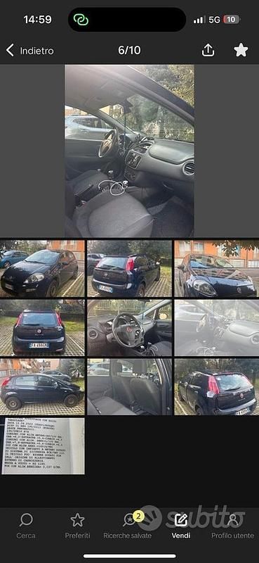 Usata Fiat Punto 2015 Nero Utilitaria