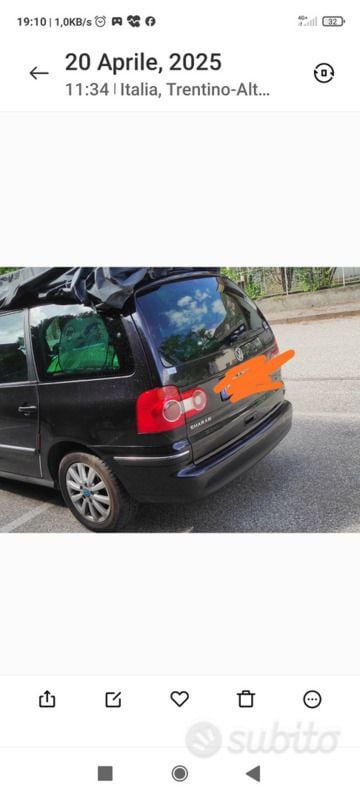 Usata VW Sharan 130 CV (95 kW) 2005 Nero Monovolume