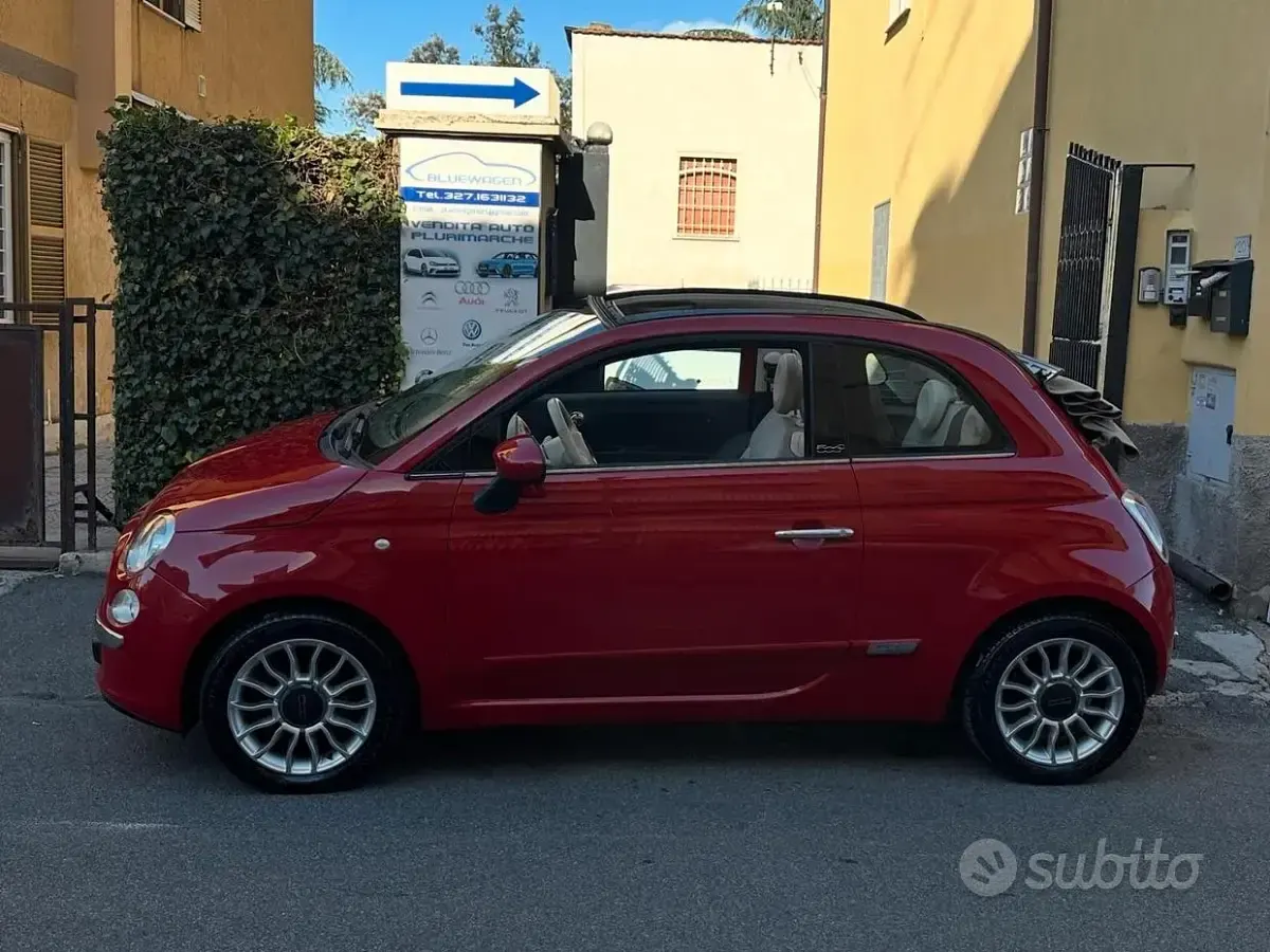 Usata Fiat 500C 69 CV (50 kW) 2011 Rosso Cabrio