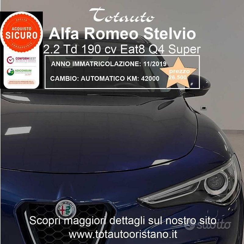 Usata Alfa Romeo Stelvio Super 190 CV (139 kW) 2019 Blu SUV