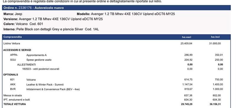 Nuova 2025 Jeep Avenger SUV | 33.850 € (Molto cara) - Immagine 1/2