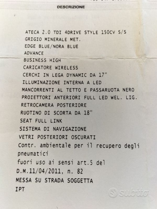 Usata Seat Ateca 4Drive 150 CV (110 kW) 2017 Grigio SUV