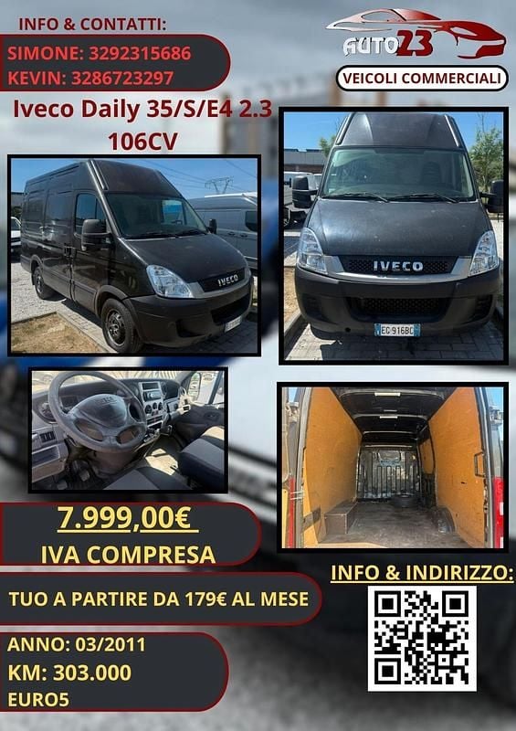 Usata Iveco Daily 106 CV (77 kW) 2011 Nero Furgone