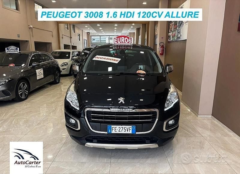 Usata Peugeot 3008 Allure 120 CV (88 kW) 2016 Nero Monovolume