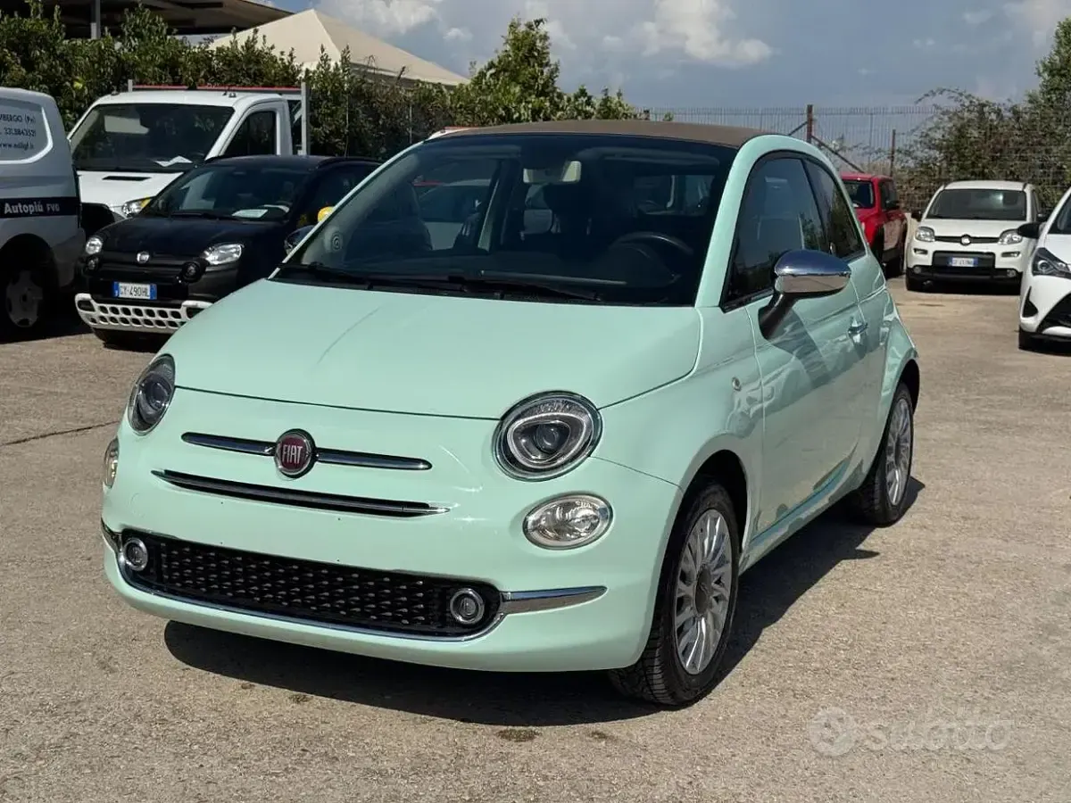 Usata Fiat 500C 69 CV (50 kW) 2018 Verde Cabrio