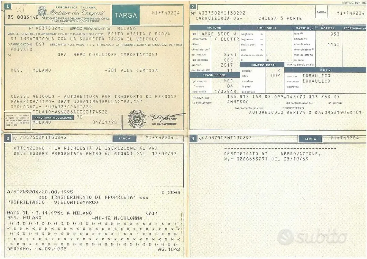 Usata Seat Marbella 15 CV (11 kW) 1990 Bianco Utilitaria
