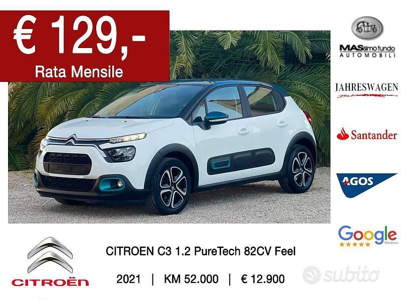 Usata Citroën C3 Feel 82 CV (60 kW) 2021 Bianco Utilitaria