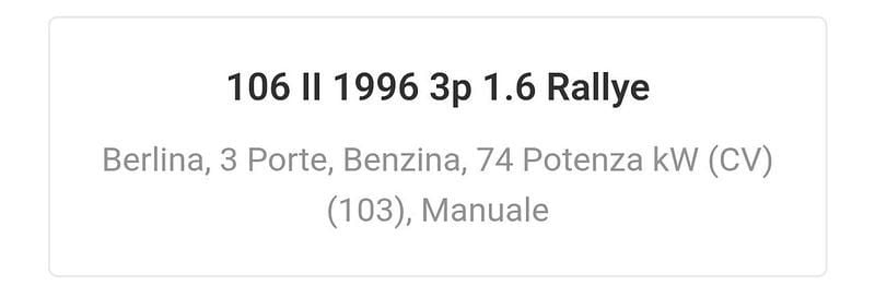 Usata Peugeot 106 101 CV (74 kW) 1997 Utilitaria