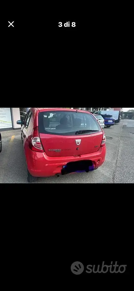 Usata Dacia Sandero 75 CV (55 kW) 2009 Rosso Utilitaria