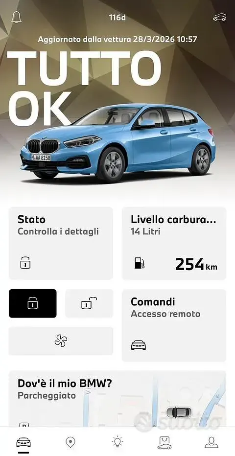 Usata BMW 116 Advantage 116 CV (85 kW) 2019 Blu Utilitaria